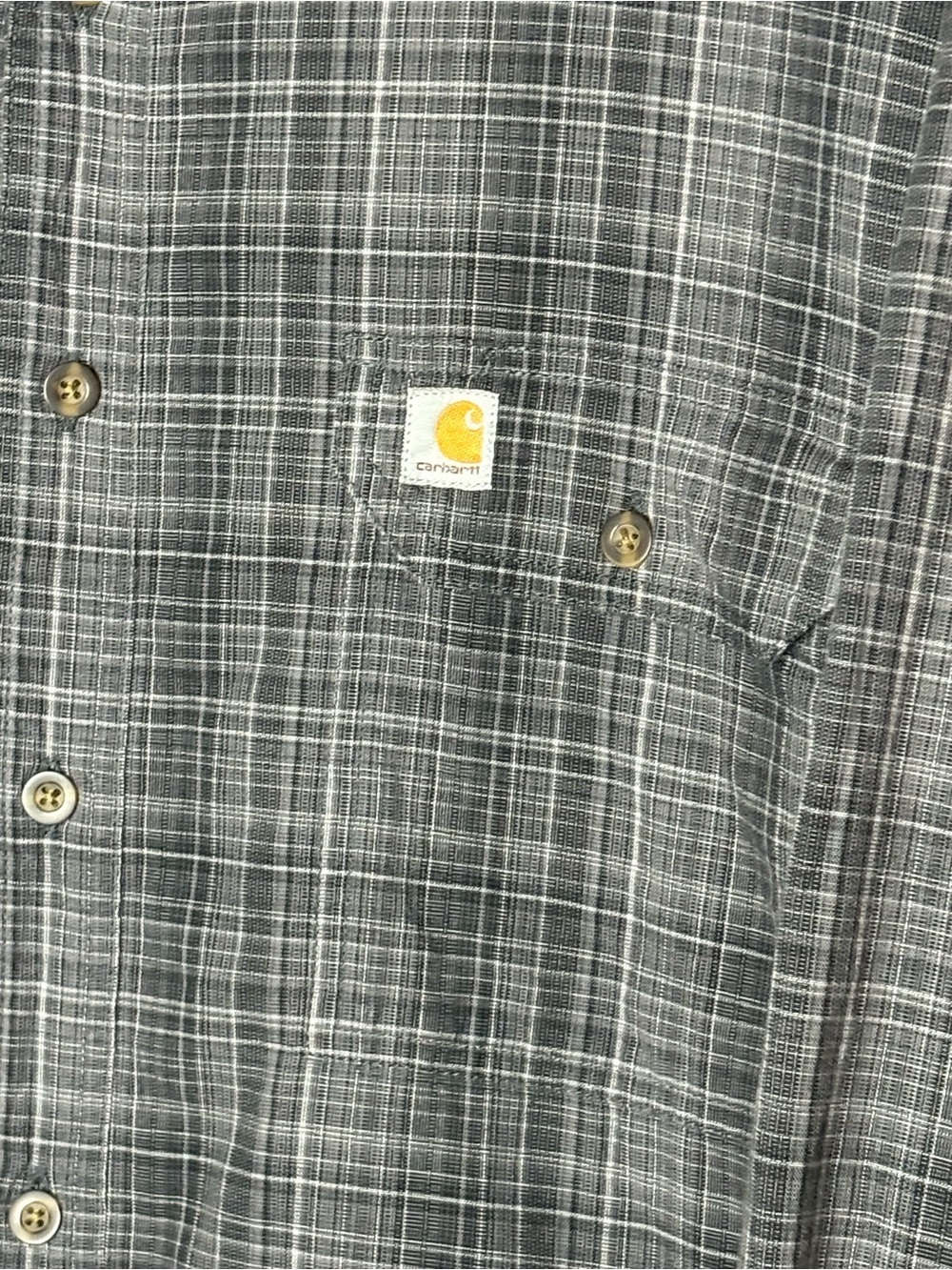 Carhartt Gray Plaid Button Down Shirt Relaxed Fit Men’s 3XL EUC - Picture 3 of 6